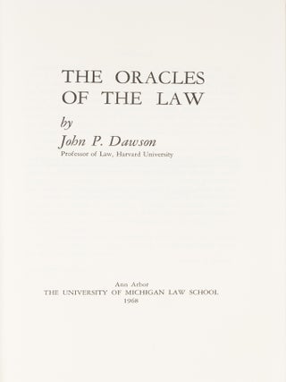 The Oracles of the Law.