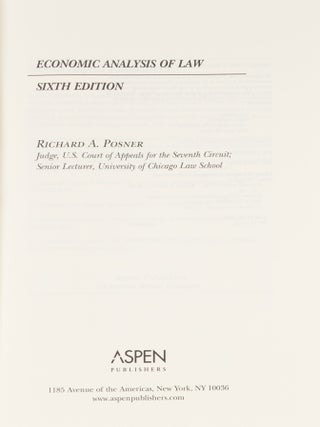 Economic Analysis of Law. Sixth Edition.