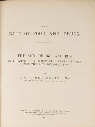 The Sale of Food and Drugs, The Acts of 1875 and 1879 (With Notes...