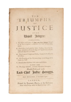 Item #77437 The Triumphs of Justice Over Unjust Judges, Exhibiting, I, The Names. Philo-Dicaios