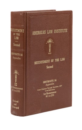 Item #77448 Restatement of the Law Second. Contracts 2d. Volume 4. Appendix (1977. American Law...
