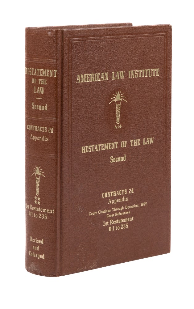Item #77448 Restatement of the Law Second. Contracts 2d. Volume 4. Appendix (1977. American Law Institute.