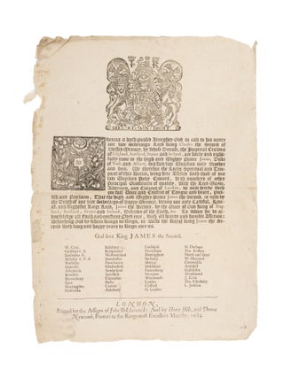 Item #77491 Whereas It Hath Pleased Almighty God to Call to His Mercy Our Late. Broadside, Great...