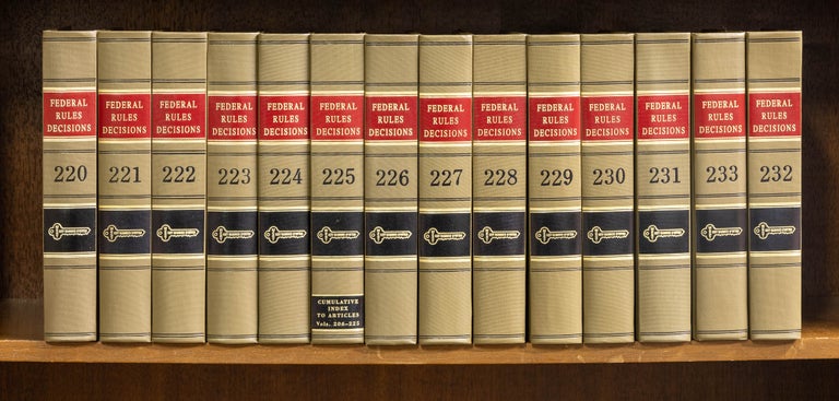 Item #77533 Federal Rules Decisions. Vols. 200-233, 14 books. (2004-2006). Thomson Reuters, Decorative Law Books.