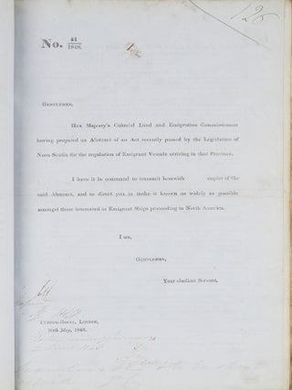 Orders Issued by the Board of Customs, Treasury and Queen, 1846-1848.