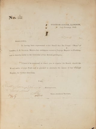 Orders Issued by the Board of Customs, Treasury and Queen, 1846-1848.