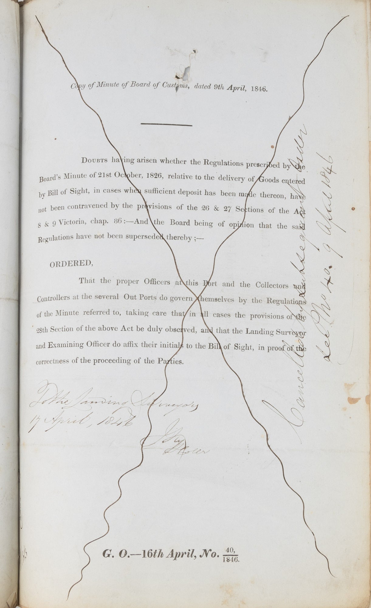Customs Ruling 1834 Orders Issued by the Board of Customs, Treasury and Queen, 1846-1848 ...