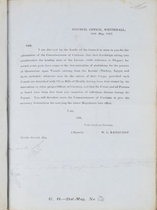 Orders Issued by the Board of Customs, Treasury and Queen, 1846-1848.