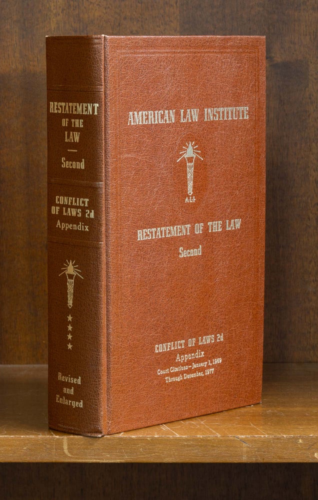 Item #77563 Restatement of the Law 2d. Conflict of Laws 2d Vol. 4 Appendix. American Law Institute.