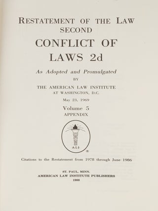 Restatement of the Law 2d. Conflict of Laws 2d Vol. 5 Appendix