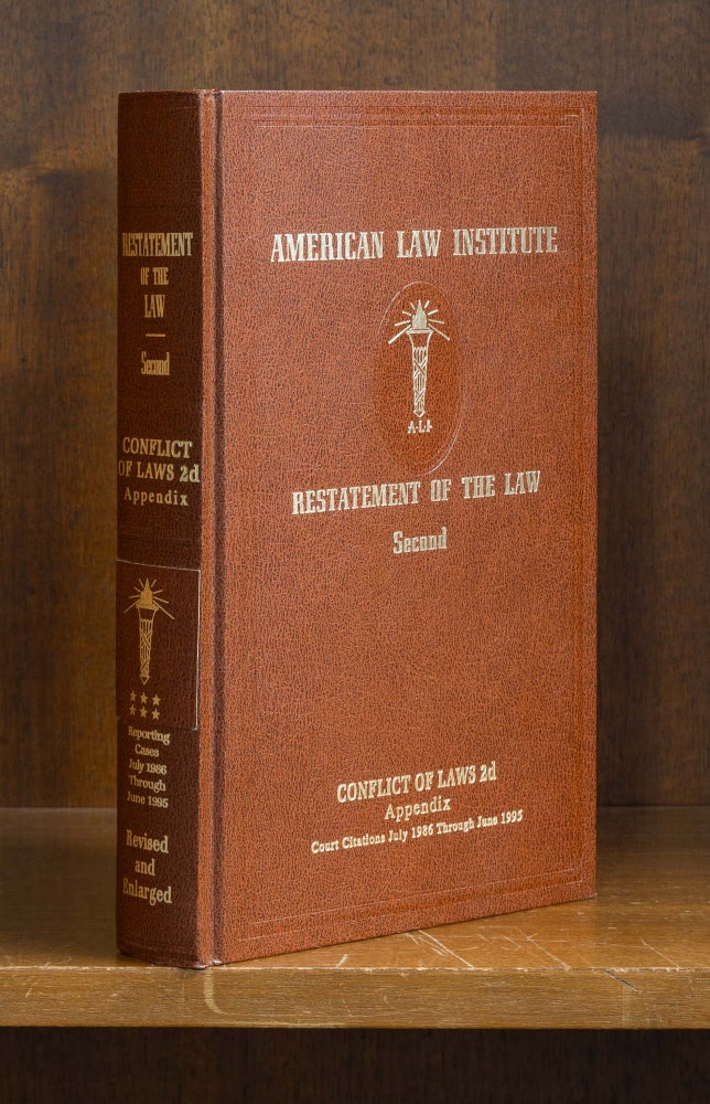 Item #77565 Restatement of the Law 2d. Conflict of Laws 2d Vol. 6 Appendix. American Law Institute.