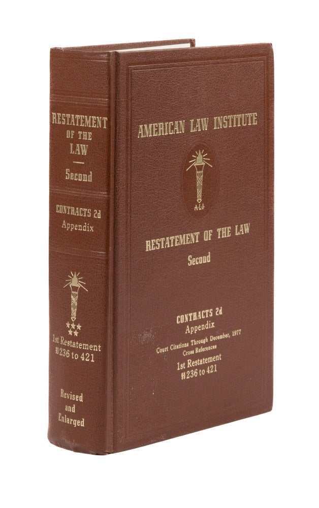 Item #77567 Restatement of the Law Second. Contracts 2d. Volume 5. Appendix. American Law Institute.