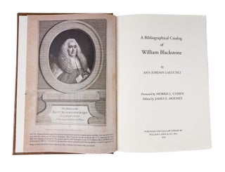 A Bibliographical Catalog of William Blackstone.