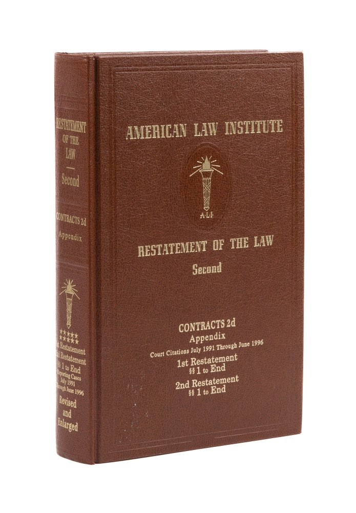 Item #77600 Restatement of the Law 2d. Contracts 2d. Volume 10. Appendix. American Law Institute.