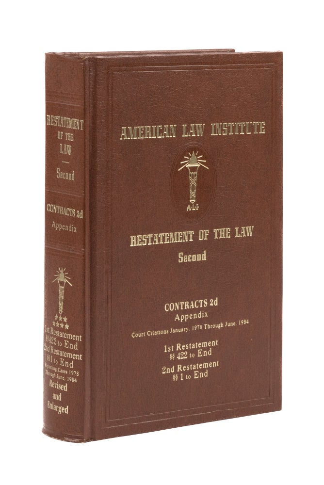 Item #77609 Restatement of the Law 2d. Contracts 2d. Volume 7. Appendix. American Law Institute.