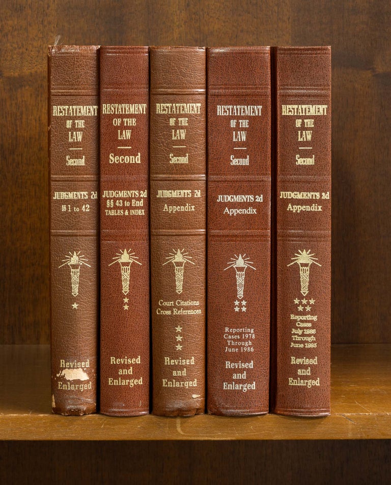 Item #77611 Restatement of the Law 2d. Judgments & App 5 Vols. 2002 pp.(1982-1995). American Law Institute.