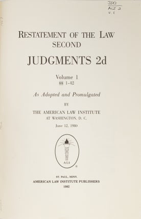 Restatement of the Law 2d. Judgments & App 5 Vols. 2002 pp.(1982-1995)