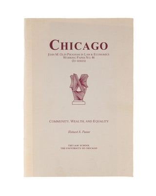 Item #77624 Community, Wealth, And Equality. Richard A. Posner