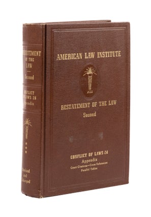 Item #77700 Restatement of the Law Second Conflict of Laws 2d Vol. 3 App. (1971). American Law...