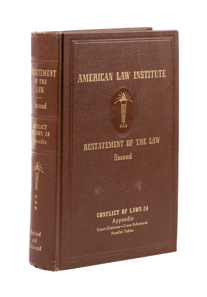 Item #77700 Restatement of the Law Second Conflict of Laws 2d Vol. 3 App. (1971). American Law Institute.