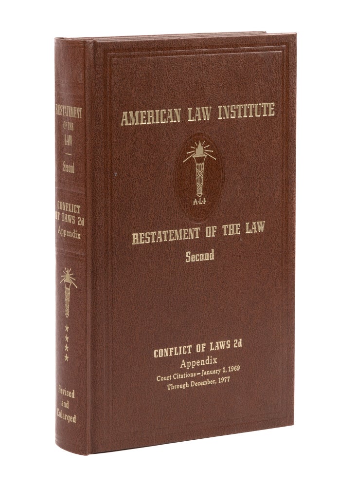 Item #77702 Restatement of the Law 2d. Conflict of Laws 2d Vol. 4 Appendix. American Law Institute.