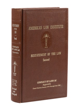 Item #77703 Restatement of the Law 2d. Conflict of Laws 2d Vol. 5 Appendix. American Law Institute