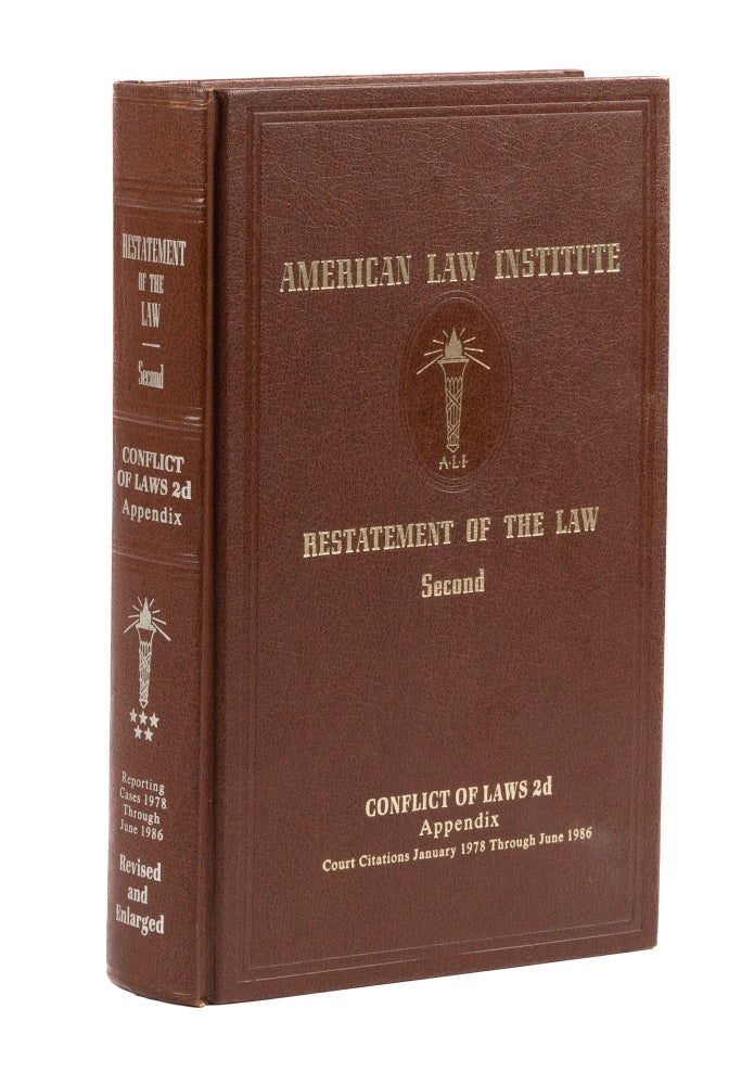 Item #77703 Restatement of the Law 2d. Conflict of Laws 2d Vol. 5 Appendix. American Law Institute.