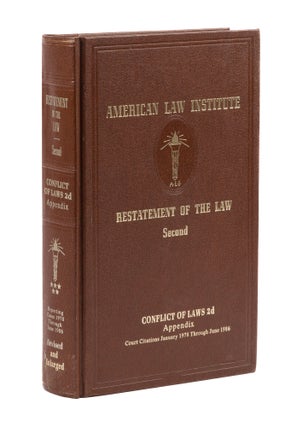 Item #77704 Restatement of the Law 2d. Conflict of Laws 2d Vol. 5 Appendix. American Law Institute