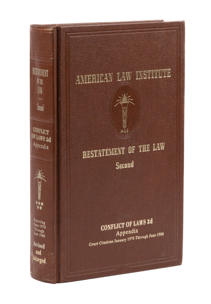 Item #77704 Restatement of the Law 2d. Conflict of Laws 2d Vol. 5 Appendix. American Law Institute.