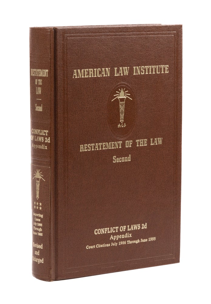 Item #77705 Restatement of the Law 2d. Conflict of Laws 2d Vol. 6 Appendix. American Law Institute.