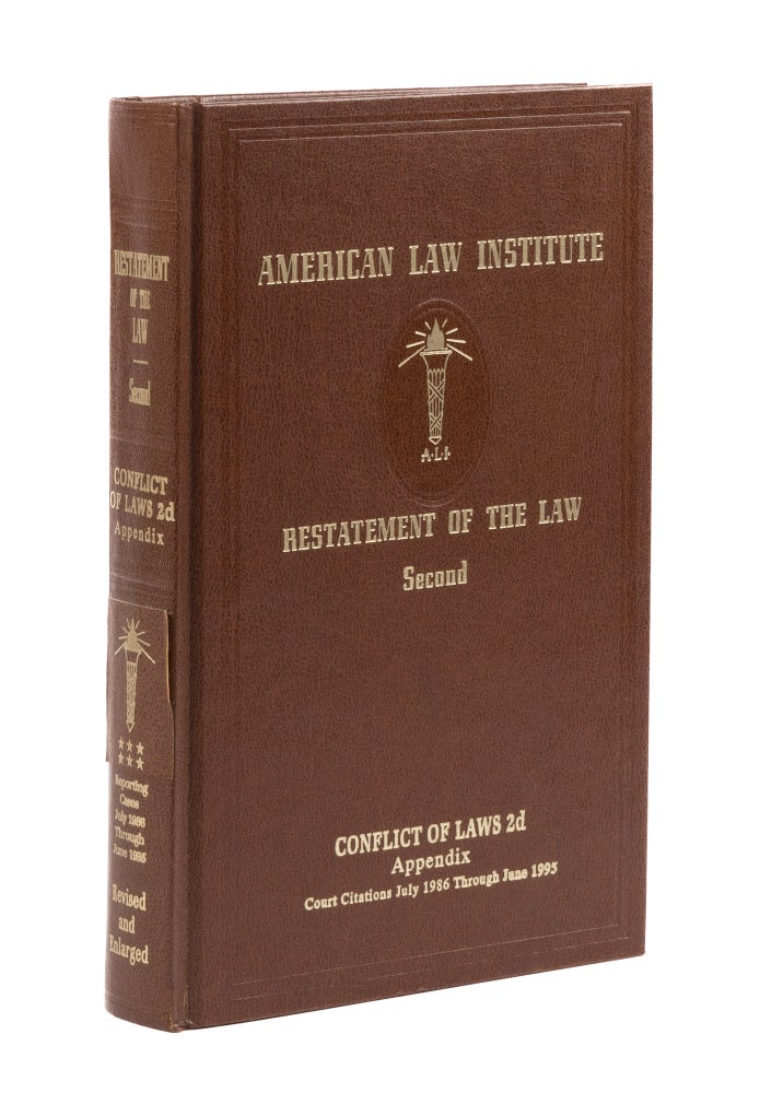 Item #77706 Restatement of the Law 2d. Conflict of Laws 2d Vol. 6 Appendix. American Law Institute.