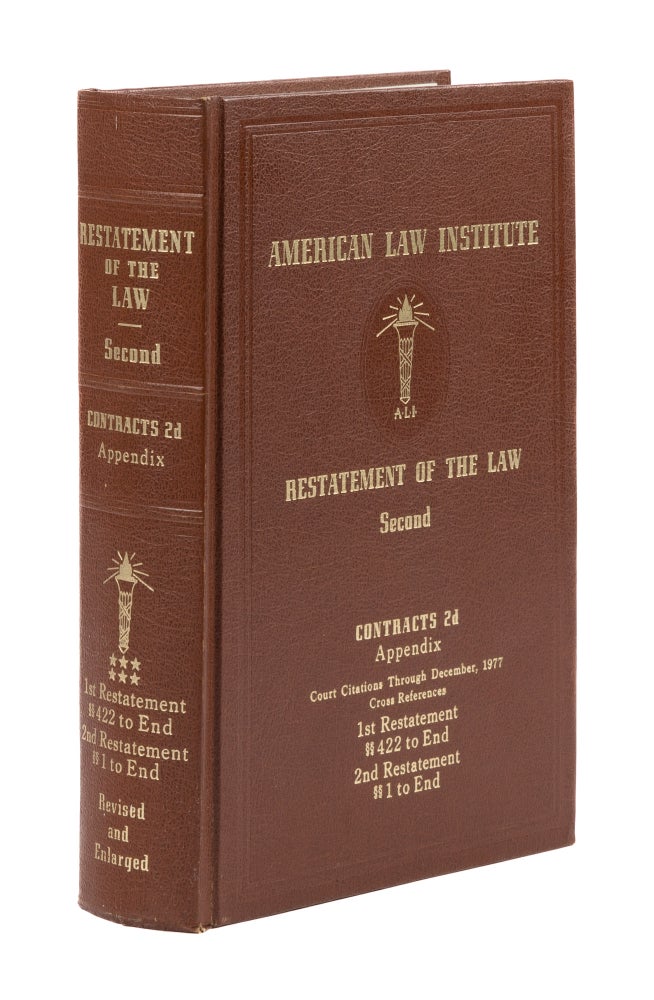 Item #77712 Restatement of the Law Second. Contracts 2d. Volume 6. Appendix. American Law Institute.