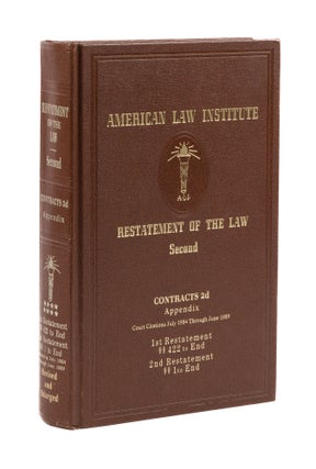 Item #77713 Restatement of the Law 2d. Contracts 2d. Volume 8. Appendix. American Law Institute