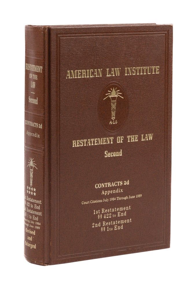 Item #77713 Restatement of the Law 2d. Contracts 2d. Volume 8. Appendix. American Law Institute.