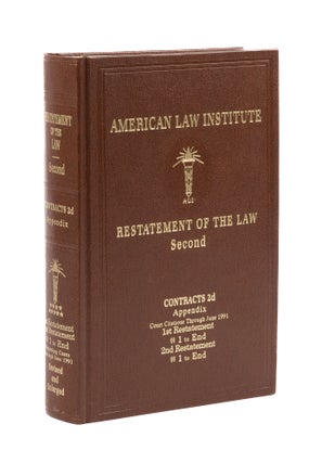 Item #77714 Restatement of the Law 2d. Contracts 2d. Volume 9. Appendix. American Law Institute