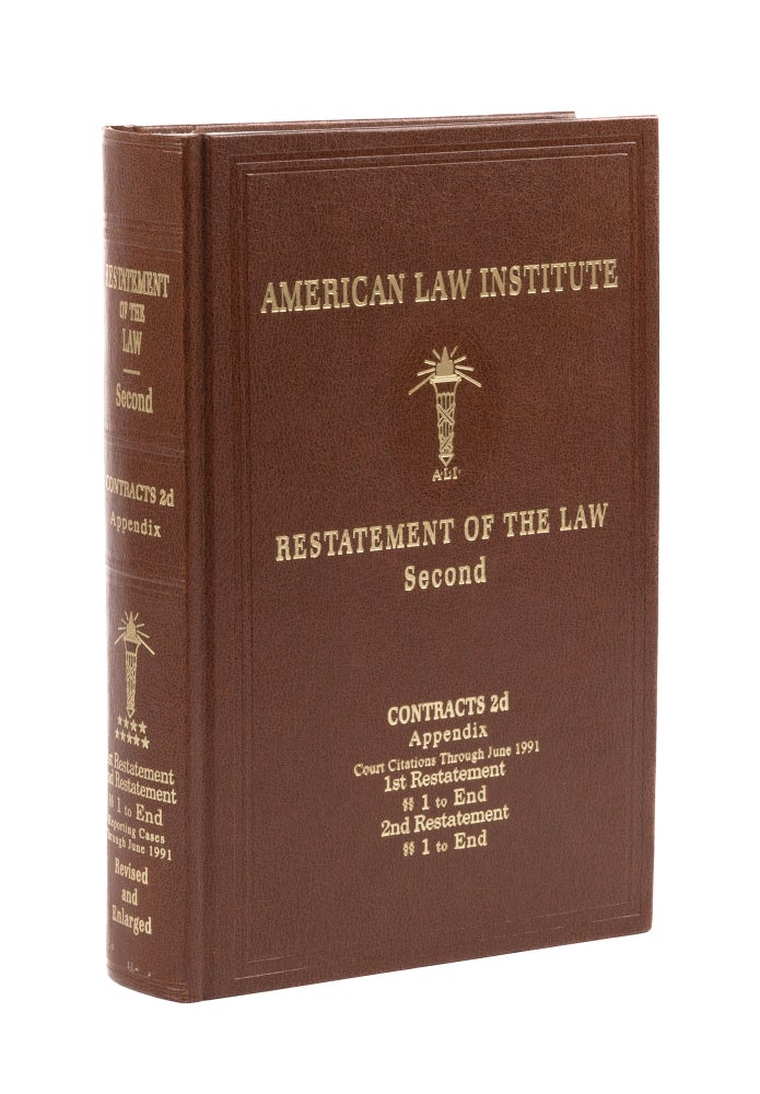 Item #77714 Restatement of the Law 2d. Contracts 2d. Volume 9. Appendix. American Law Institute.
