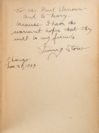 Lust for Life, Inscribed to Paul Darrow and his Family, 1939.