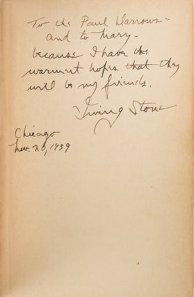 Lust for Life, Inscribed to Paul Darrow and his Family, 1939.