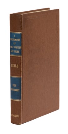 Item #77752 A Bibliography of Early English Law Books, With supplement volume. Joseph Henry Beale