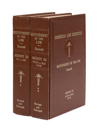 Item #77761 Restatement of the Law. Agency 2d. 2 Vols. Sections 1-End (1958). American Law Institute