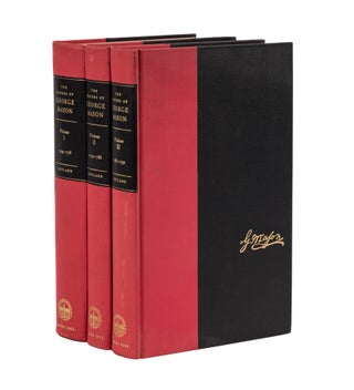 Item #77818 The Papers of George Mason, 1725-1792, 3 Volumes. George Mason, Robert A. Rutland