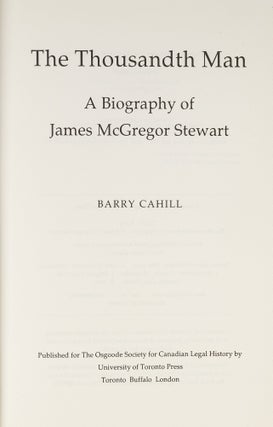 The Thousandth Man: a Biography of James McGregor Stewart.