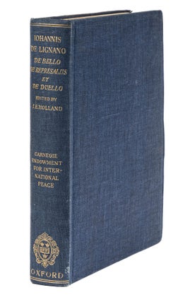 Item #78054 De Bello, de Represaliis et de Duello. 1917 Reprint of the 1477 ed Ms. Giovanni da....