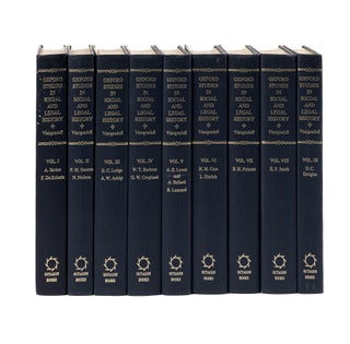 Item #78222 Oxford Studies in Social and Legal History. Complete set in 9 vols. Paul Vinogradoff
