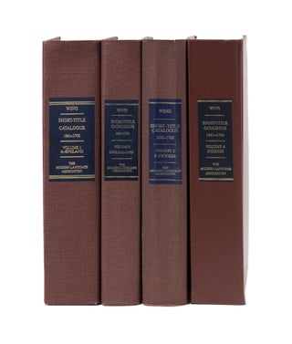 Item #78327 Short-Title Catalogue of Books Printed England 2nd ed. 4 vols Complete. Donald Wing,...
