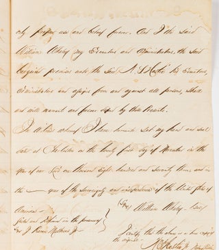 Notarized Copy of an Agreement to Sell a Law Library, Charleston 1873.