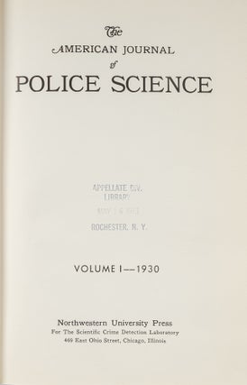 American Journal of Police Science. Vols. 1-3 (1930-1932)