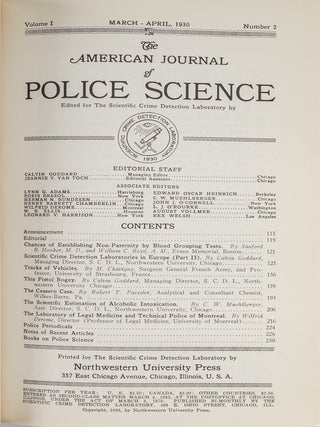 American Journal of Police Science. Vols. 1-3 (1930-1932)