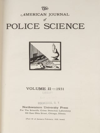 American Journal of Police Science. Vols. 1-3 (1930-1932)