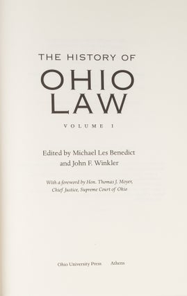 The History of Ohio Law. 2 volumes. in slipcase.